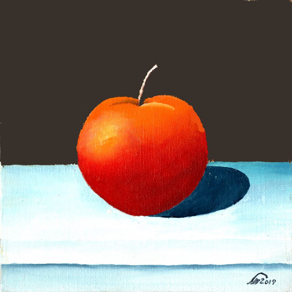 Ölbild Roter Apfel